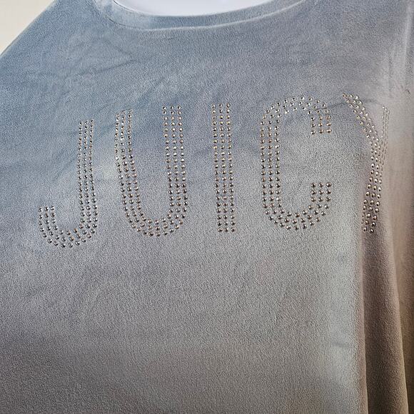 Juicy Couture Blue Velour Sleep Dress Size 2X Nightgown Rhinestone Logo Y2K - Picture 2 of 9